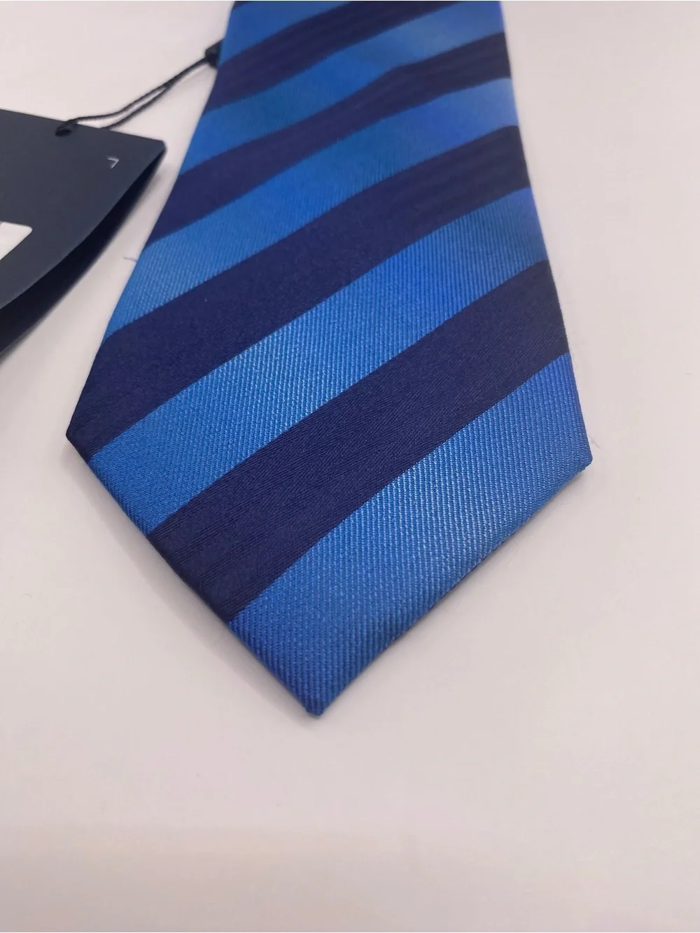 Daniel Hechter Navy and Royal Blue Diagonal Stripe Tie NWT
